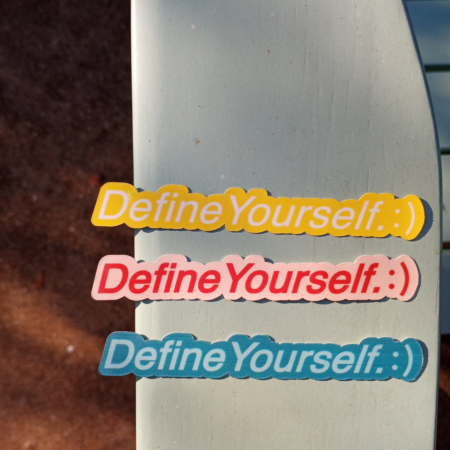 Define Yourself Sticker + Mini Logo Sticker